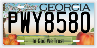 GA license plate PWY8580