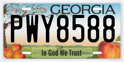 GA license plate PWY8588