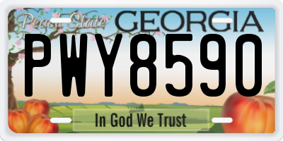 GA license plate PWY8590