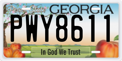 GA license plate PWY8611