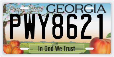 GA license plate PWY8621