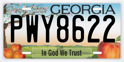 GA license plate PWY8622
