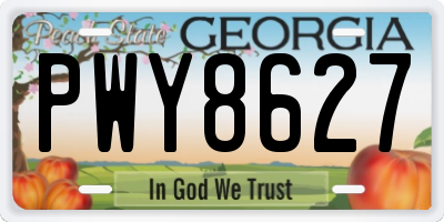 GA license plate PWY8627