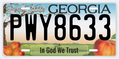 GA license plate PWY8633
