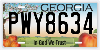 GA license plate PWY8634