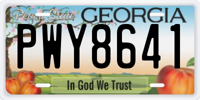 GA license plate PWY8641