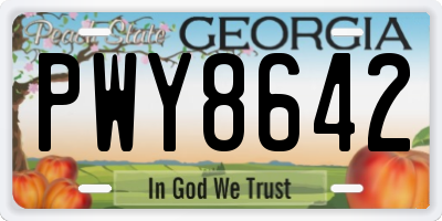 GA license plate PWY8642