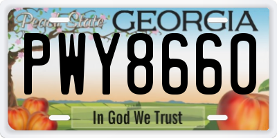 GA license plate PWY8660