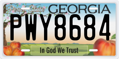 GA license plate PWY8684