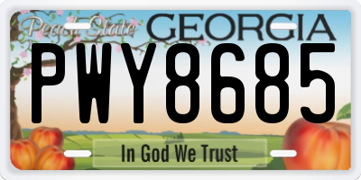GA license plate PWY8685