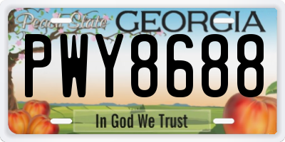 GA license plate PWY8688