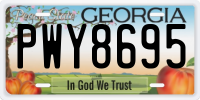 GA license plate PWY8695
