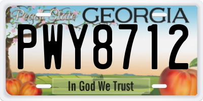 GA license plate PWY8712