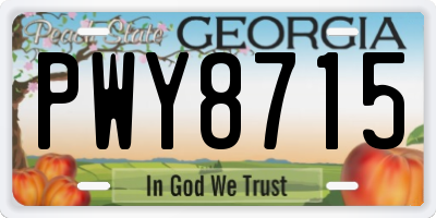 GA license plate PWY8715