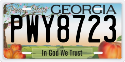 GA license plate PWY8723