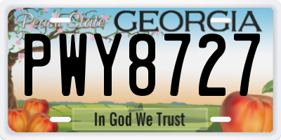 GA license plate PWY8727