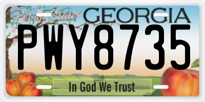 GA license plate PWY8735