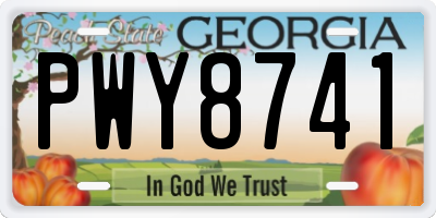GA license plate PWY8741