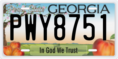 GA license plate PWY8751