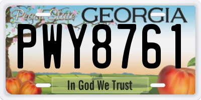 GA license plate PWY8761