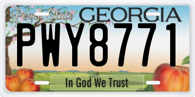 GA license plate PWY8771