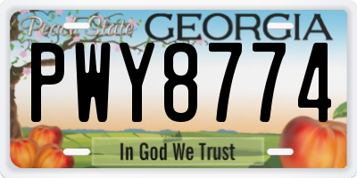 GA license plate PWY8774