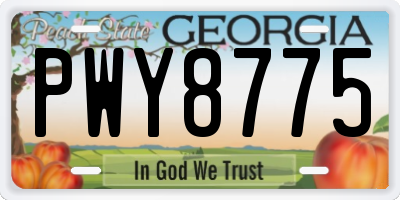 GA license plate PWY8775