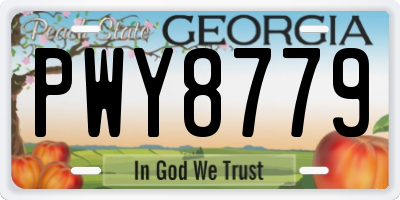 GA license plate PWY8779
