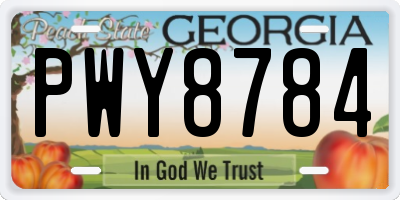 GA license plate PWY8784
