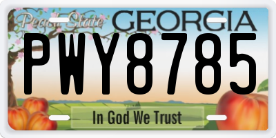 GA license plate PWY8785