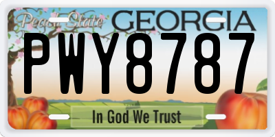 GA license plate PWY8787