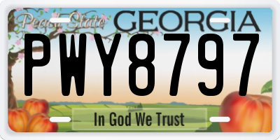 GA license plate PWY8797