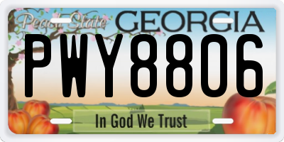 GA license plate PWY8806