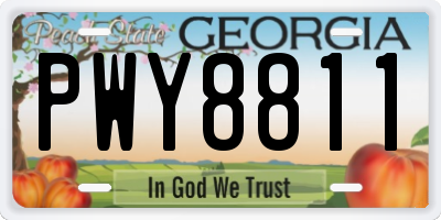 GA license plate PWY8811