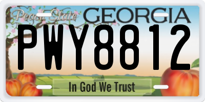 GA license plate PWY8812