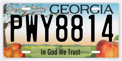 GA license plate PWY8814
