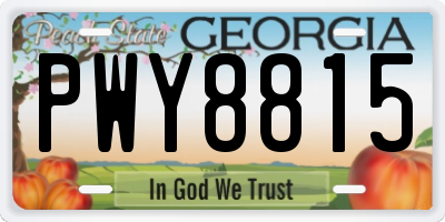 GA license plate PWY8815