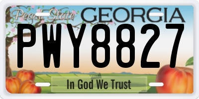 GA license plate PWY8827