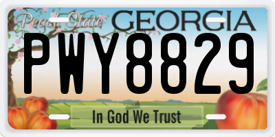 GA license plate PWY8829