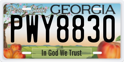 GA license plate PWY8830