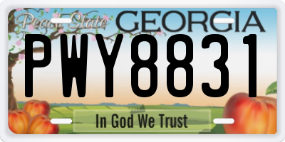 GA license plate PWY8831