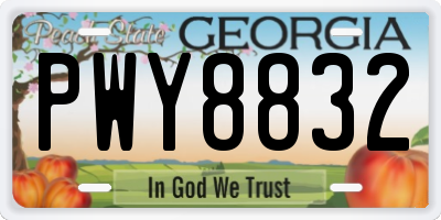 GA license plate PWY8832