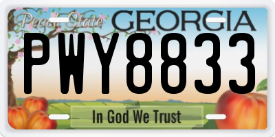 GA license plate PWY8833