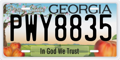 GA license plate PWY8835