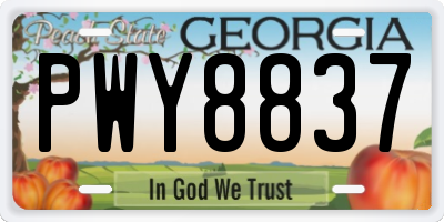 GA license plate PWY8837
