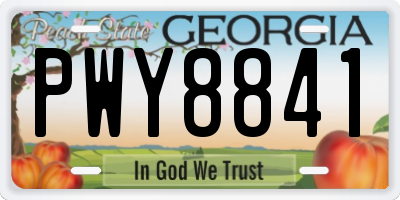 GA license plate PWY8841