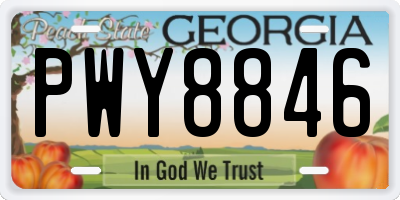 GA license plate PWY8846
