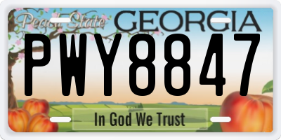 GA license plate PWY8847