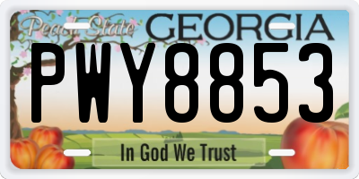 GA license plate PWY8853