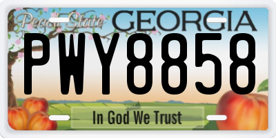 GA license plate PWY8858
